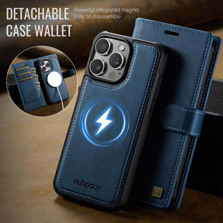 For iPhone 15 Pro AutSpace A05 2 in 1 Retro Calf Texture MagSafe Magnetic Phone Case
