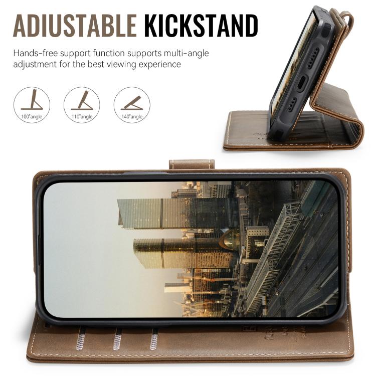 For iPhone 15 Plus AutSpace A05 2 in 1 Retro Calf Texture MagSafe Magnetic Phone Case
