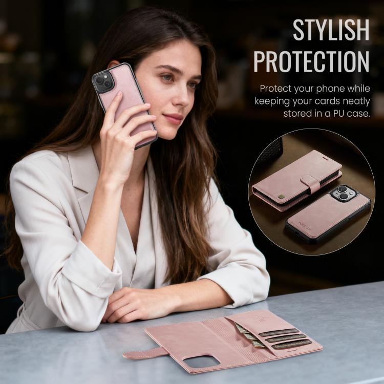 For iPhone 15 AutSpace A05 2 in 1 Retro Calf Texture MagSafe Magnetic Phone Case