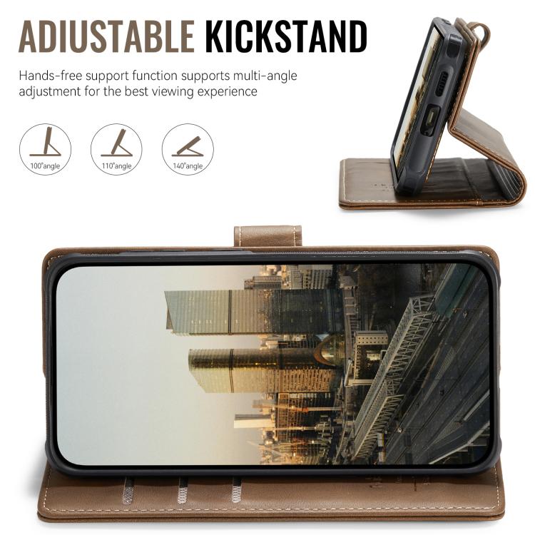 For Samsung Galaxy S25 5G / S24 5G AutSpace A05 2 in 1 Retro Calf Texture MagSafe Magnetic Phone Case