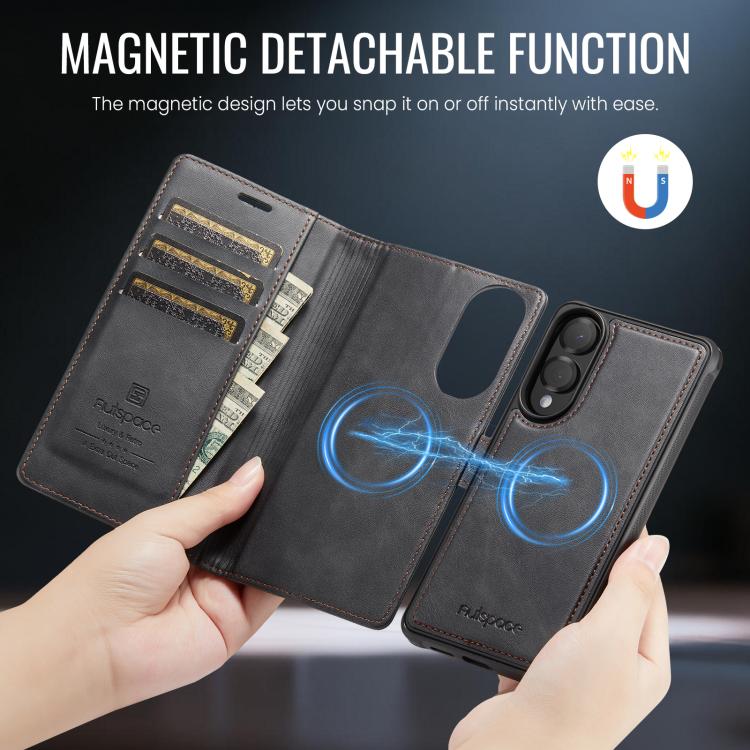 For Samsung Galaxy S25 Edge 5G AutSpace A05 2 in 1 Retro Calf Texture MagSafe Magnetic Phone Case