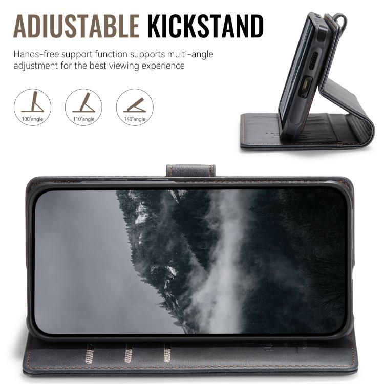 For Samsung Galaxy S25 Edge 5G AutSpace A05 2 in 1 Retro Calf Texture MagSafe Magnetic Phone Case