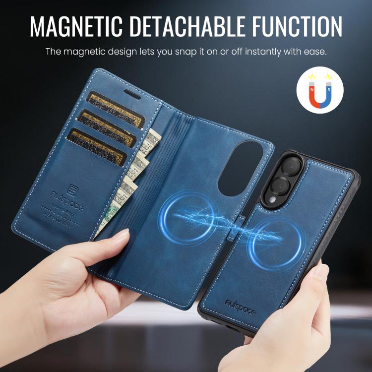 For Samsung Galaxy S25 Edge 5G AutSpace A05 2 in 1 Retro Calf Texture MagSafe Magnetic Phone Case