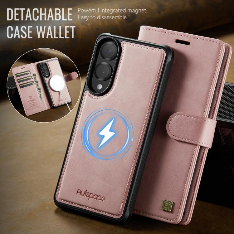 For Samsung Galaxy S25 Edge 5G AutSpace A05 2 in 1 Retro Calf Texture MagSafe Magnetic Phone Case