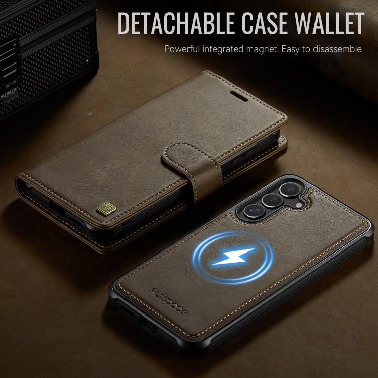 For Samsung Galaxy S26 5G AutSpace A05 2 in 1 Retro Calf Texture MagSafe Magnetic Phone Case