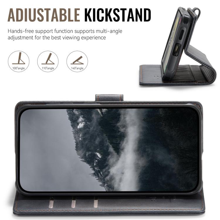 For Samsung Galaxy S25 FE 5G AutSpace A05 2 in 1 Retro Calf Texture MagSafe Magnetic Phone Case