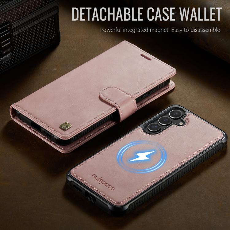 For Samsung Galaxy S24 FE 5G AutSpace A05 2 in 1 Retro Calf Texture MagSafe Magnetic Phone Case