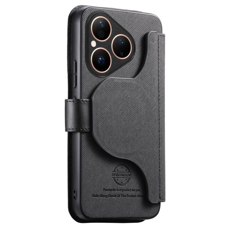 For Huawei Pura 80 5G Twill Fabric MagSafe RFID Anti-theft Zipper Wallet Leather Phone Case
