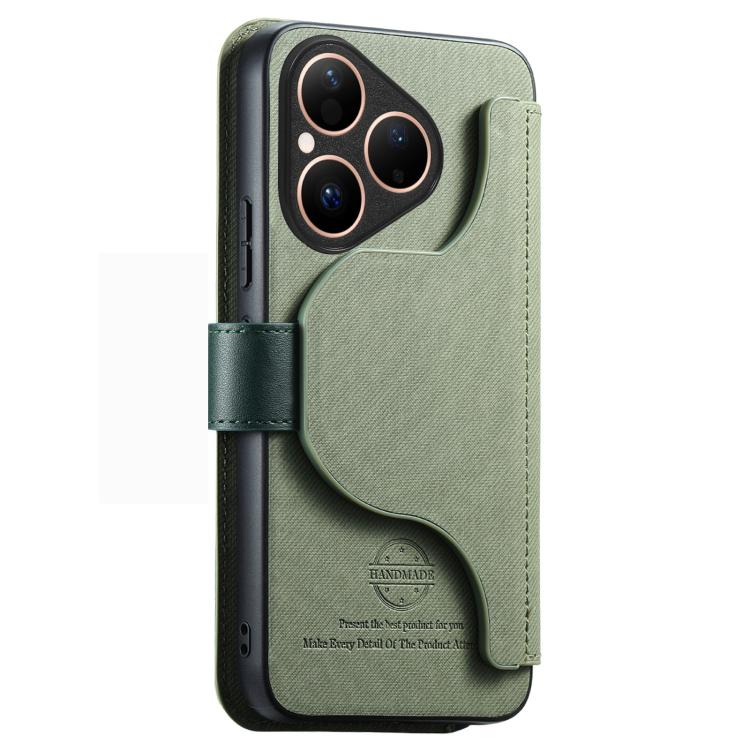 For Huawei Pura 80 5G Twill Fabric MagSafe RFID Anti-theft Zipper Wallet Leather Phone Case