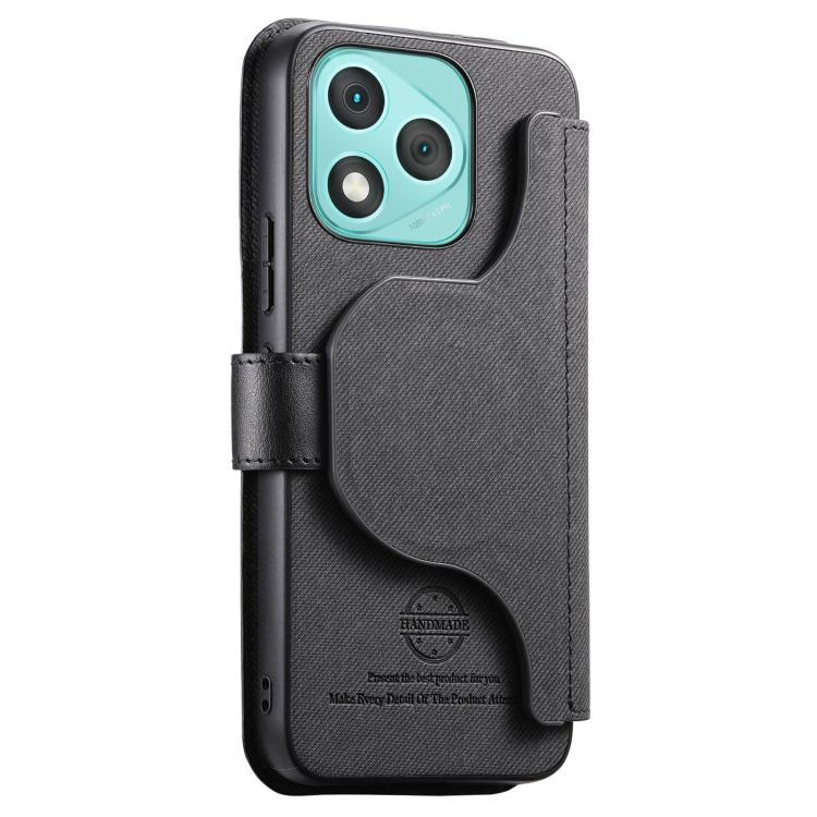 For Honor 400 Lite Global Twill Fabric MagSafe RFID Anti-theft Zipper Wallet Leather Phone Case