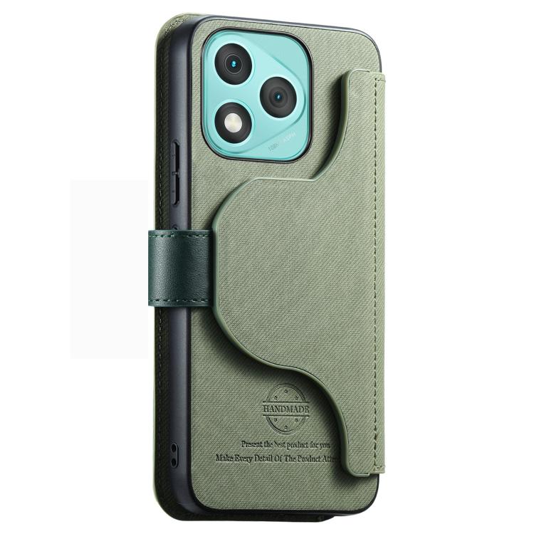 For Honor 400 Lite Global Twill Fabric MagSafe RFID Anti-theft Zipper Wallet Leather Phone Case