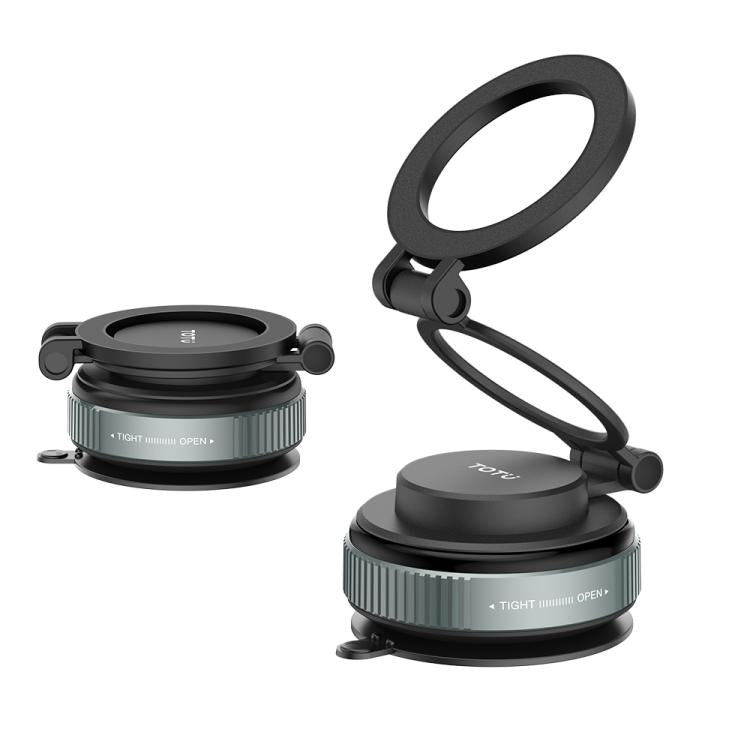 TOTUDESIGN CH-14 Three-axis Foldable Vacuum Suction Cup Magnetic Car Phone Holder - Black