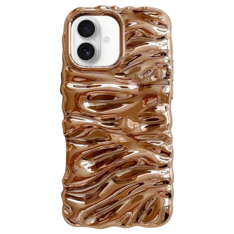 For iPhone 17 Cream Texture Electroplating TPU Full Coverage Phone Case