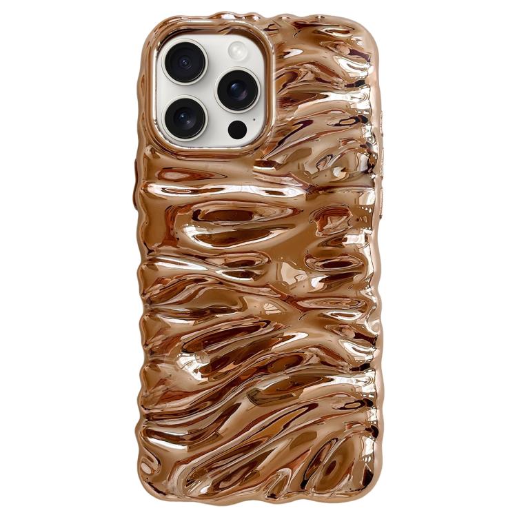 For iPhone 15 Pro Max Cream Texture Electroplating TPU Full Coverage Phone Case