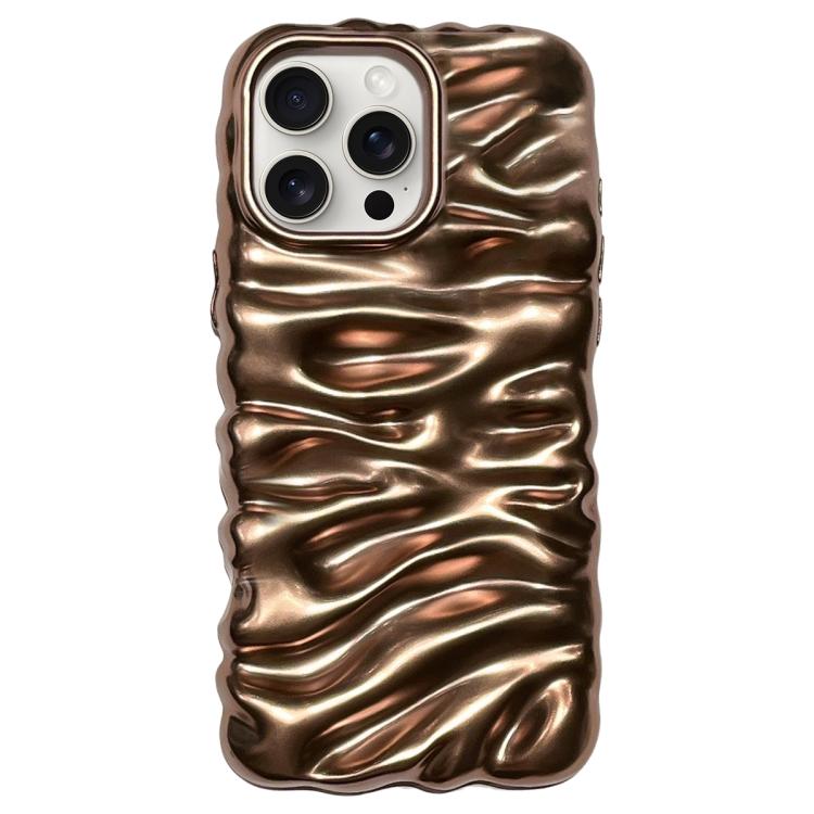 For iPhone 15 Pro Max Cream Texture Electroplating TPU Full Coverage Phone Case