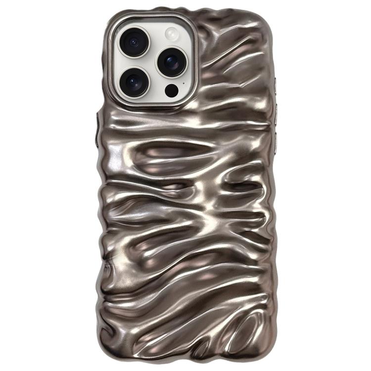 For iPhone 15 Pro Max Cream Texture Electroplating TPU Full Coverage Phone Case
