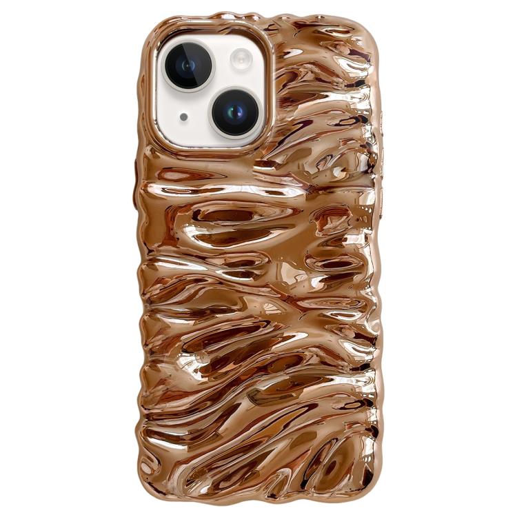 For iPhone 15 Cream Texture Electroplating TPU Full Coverage Phone Case