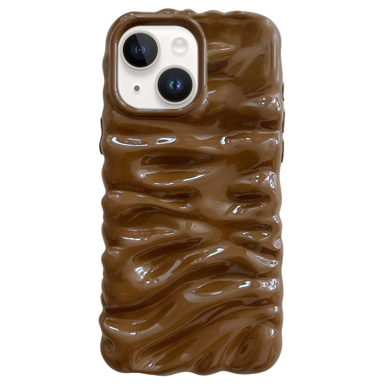 For iPhone 14 Plus Cream Texture Electroplating TPU Full Coverage Phone Case