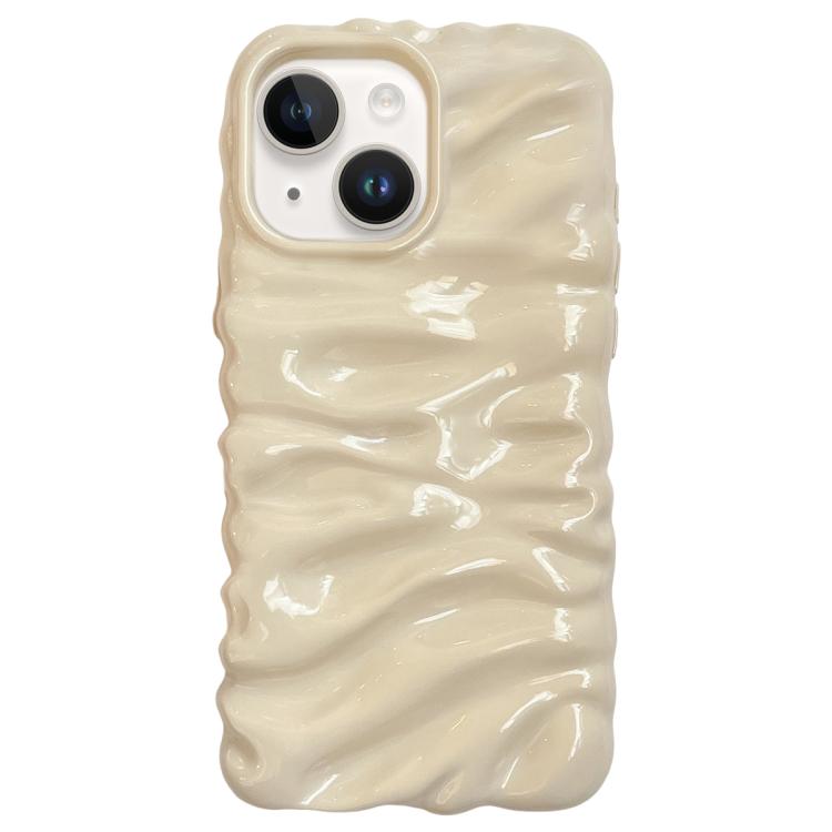 For iPhone 14 Plus Cream Texture Electroplating TPU Full Coverage Phone Case