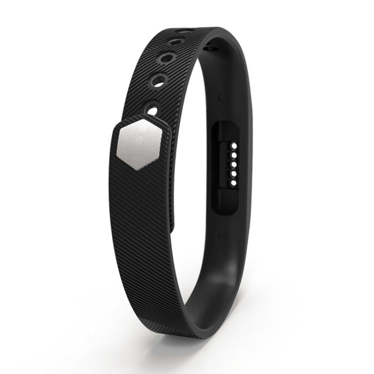 For Fitbit Flex 2 xDfind Translucent Film Metal Buckle Silicone Watch Band, Size:S