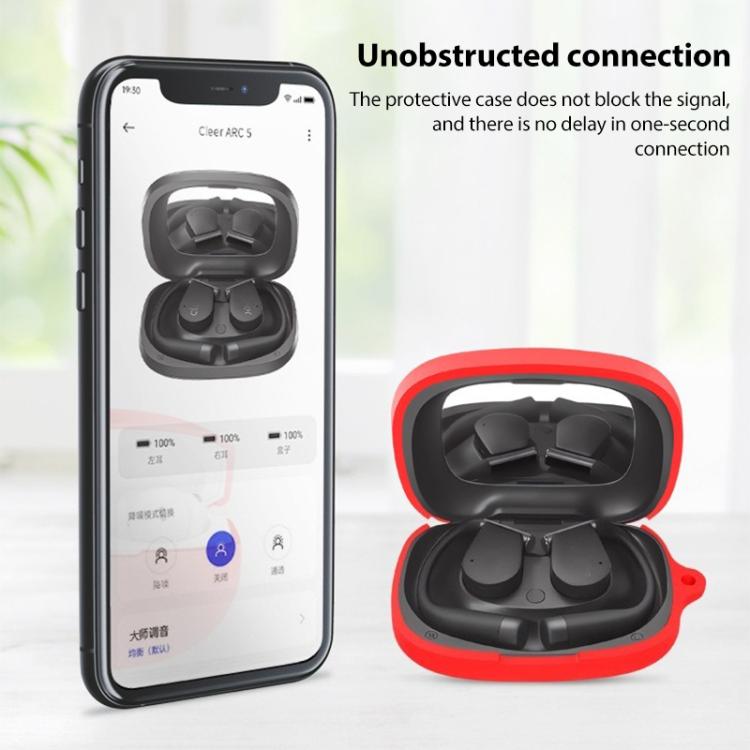 For Cleer ARC 5 Solid Color Silicone Earphone Protective Cover with Hook