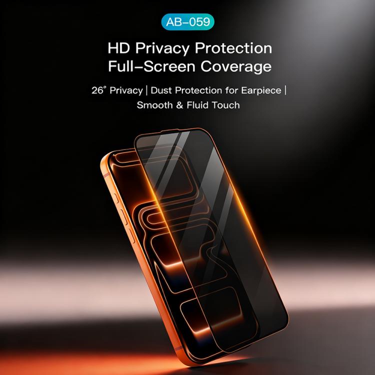 For iPhone 17 Pro TOTU AB-059 Screen Printed Dustproof Privacy Tempered Glass Film