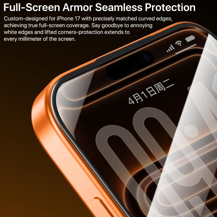 For iPhone Air TOTU AB-059 Screen Printed Dustproof Privacy Tempered Glass Film