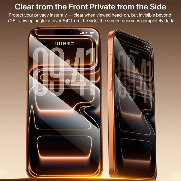 For iPhone Air TOTU AB-059 Screen Printed Dustproof Privacy Tempered Glass Film