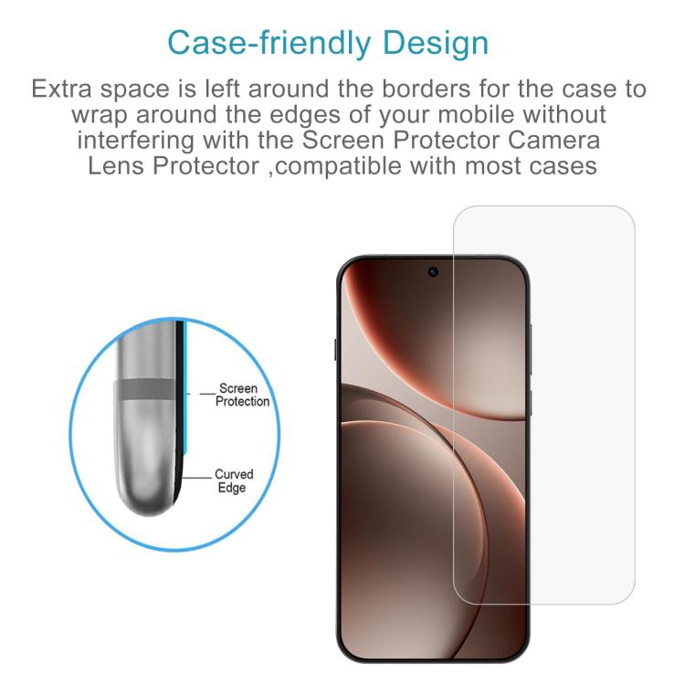 For OPPO Find X9+ 50pcs 0.18mm High Aluminum Tempered Glass Film, Support Fingerprint Unlocking