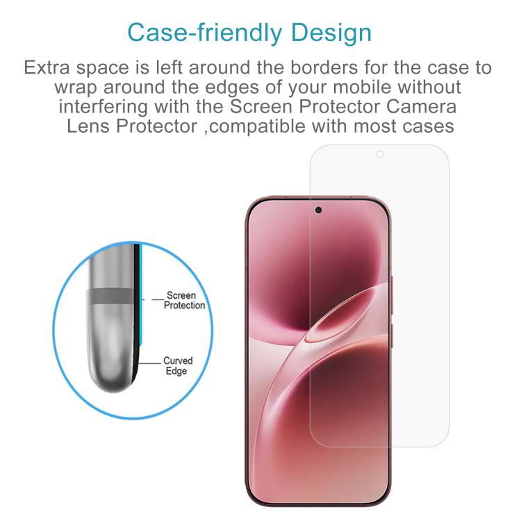 For vivo V70 10pcs 0.18mm High Aluminum Tempered Glass Film, Support Fingerprint Unlocking