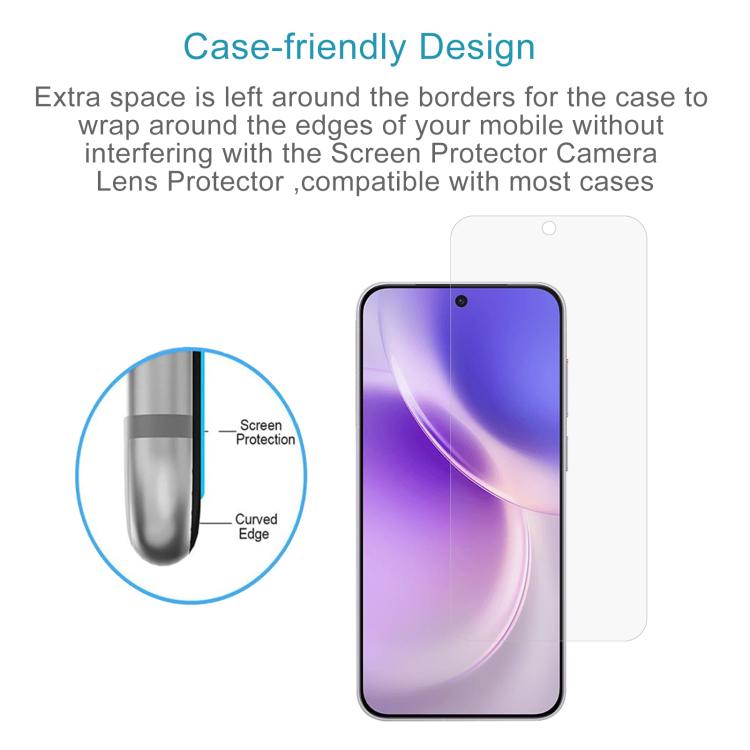 For vivo X300 50pcs 0.18mm High Aluminum Tempered Glass Film, Support Fingerprint Unlocking
