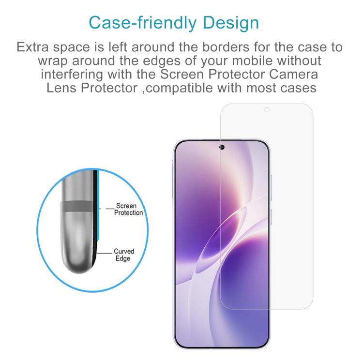 For vivo X300s 50pcs 0.18mm High Aluminum Tempered Glass Film, Support Fingerprint Unlocking