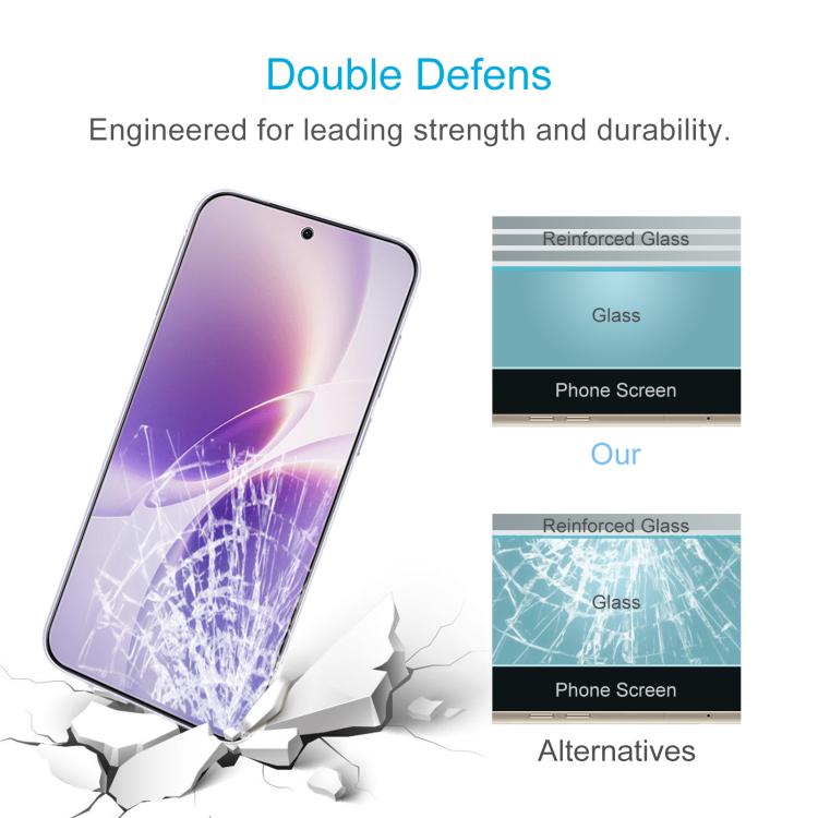 For vivo X300s 50pcs 0.18mm High Aluminum Tempered Glass Film, Support Fingerprint Unlocking