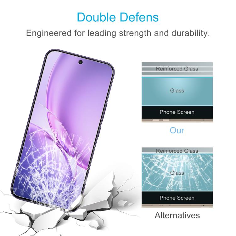 For vivo Y600 Pro 5G 50pcs 0.18mm High Aluminum Tempered Glass Film, Support Fingerprint Unlocking