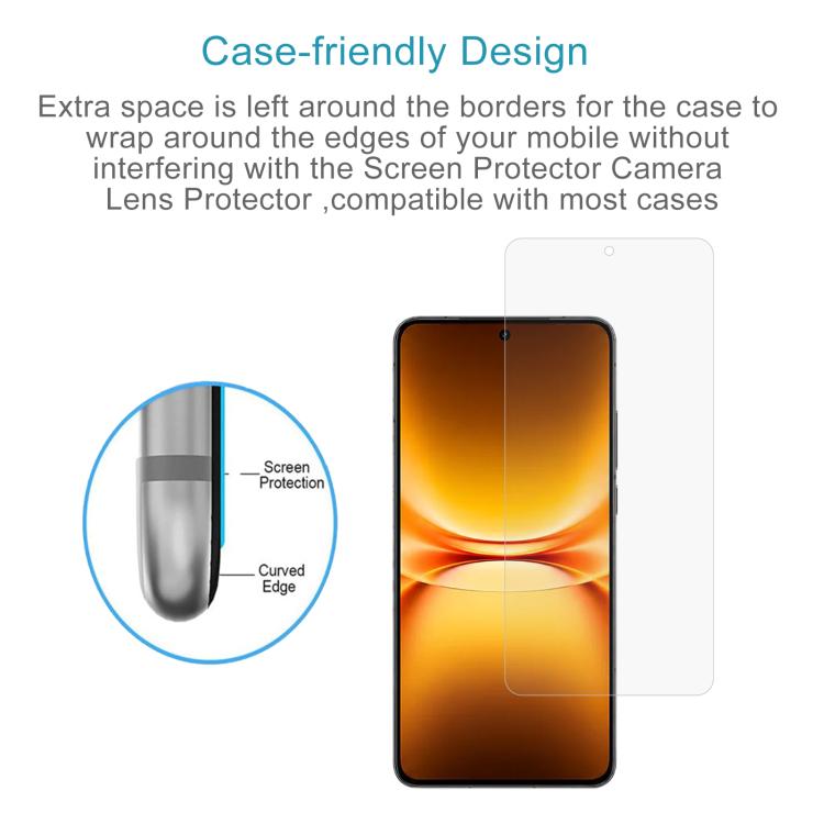 For vivo iQOO 15T 5G 50pcs 0.18mm High Aluminum Tempered Glass Film, Support Fingerprint Unlocking