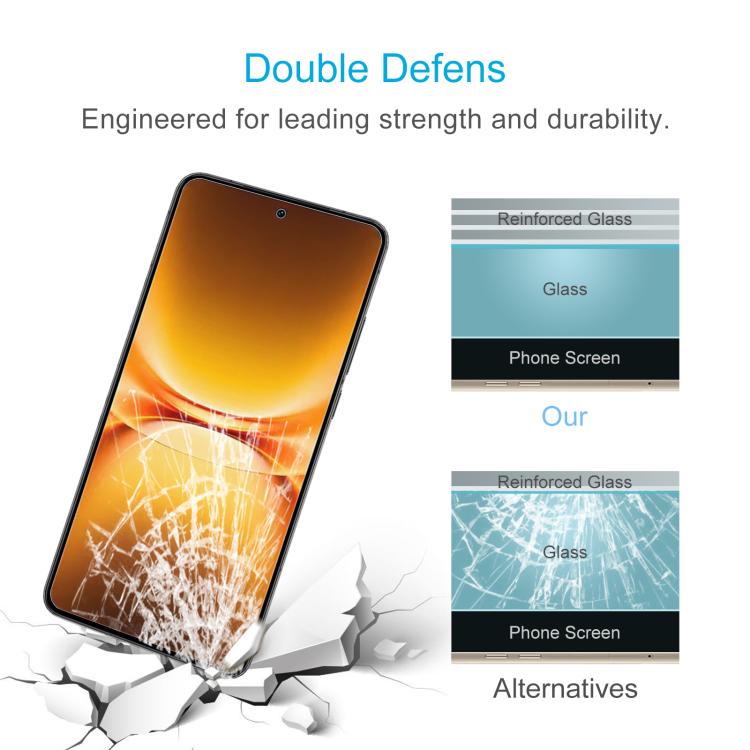 For vivo iQOO 15T 5G 50pcs 0.18mm High Aluminum Tempered Glass Film, Support Fingerprint Unlocking