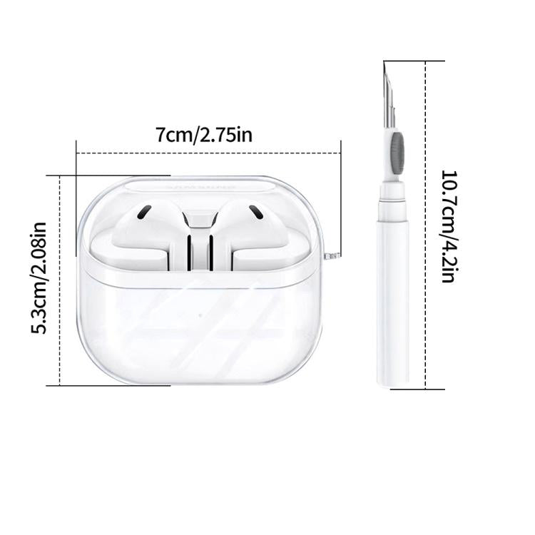 For Samsung Galaxy Buds3 / 3 Pro Transparent TPU Earphone Case Cleaning Pen Set