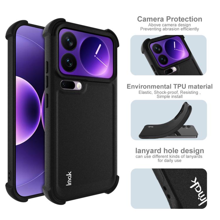 For Xiaomi 17 Pro imak Shockproof Airbag TPU Phone Case - Matte Black