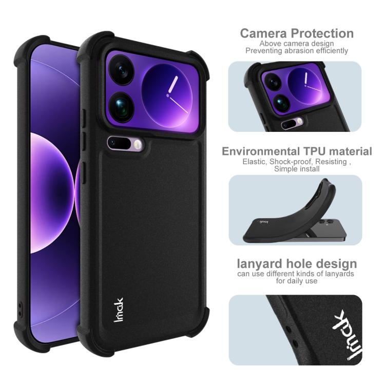 For Xiaomi 17 Pro Max imak Shockproof Airbag TPU Phone Case - Matte Black