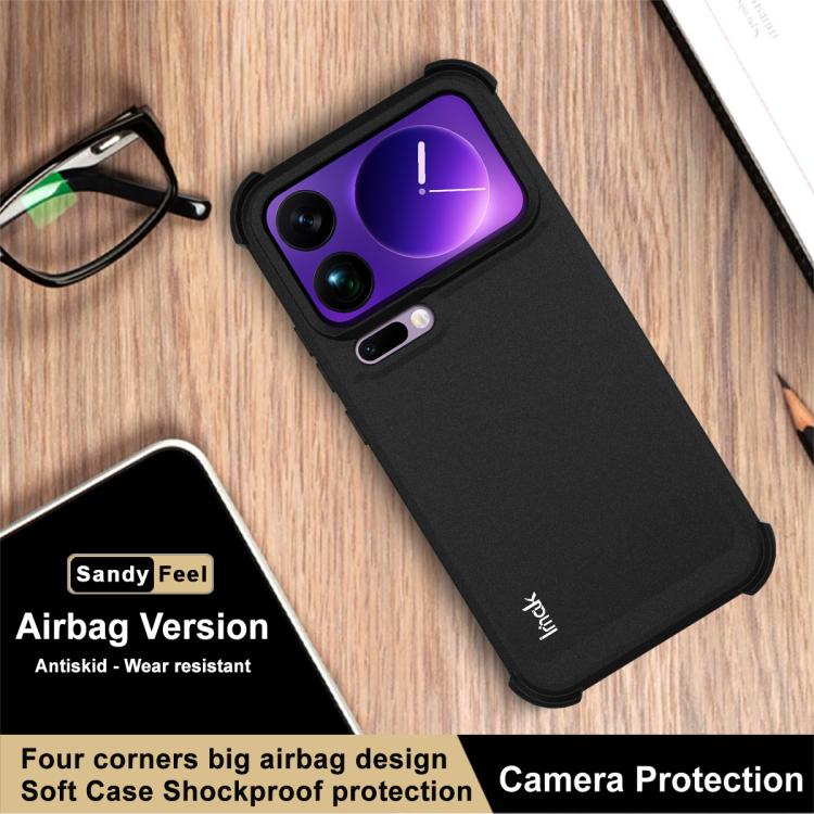 For Xiaomi 17 Pro Max imak Shockproof Airbag TPU Phone Case - Matte Black