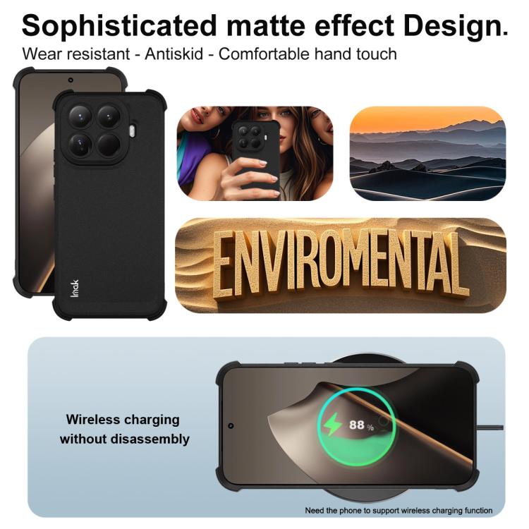 For Xiaomi 15T Pro 5G imak Shockproof Airbag TPU Phone Case - Matte Black