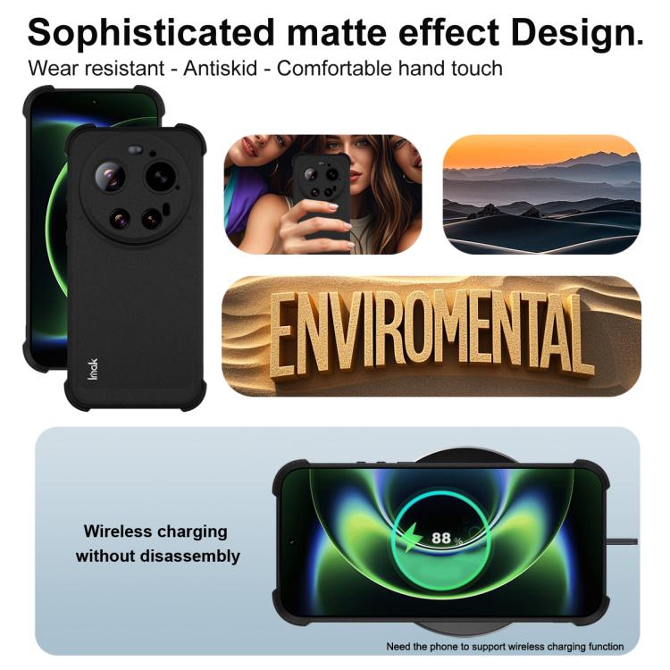 For Xiaomi 17 Ultra imak Shockproof Airbag TPU Phone Case - Matte Black