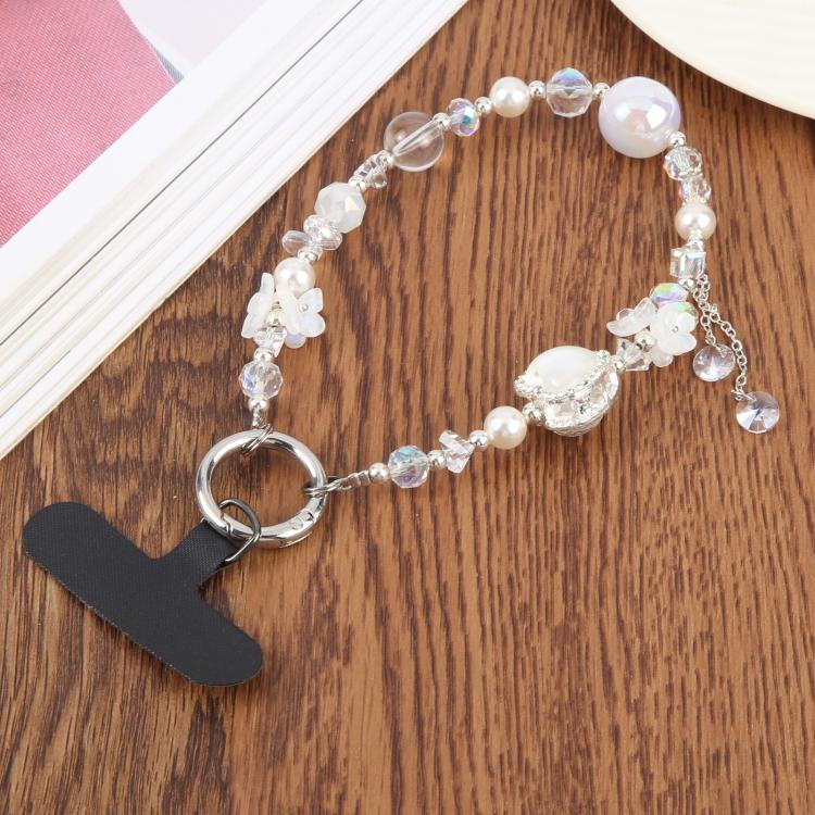 Crystal Heart Diamond Beaded Chain Anti-lost Mobile Phone Short Wrist Strap