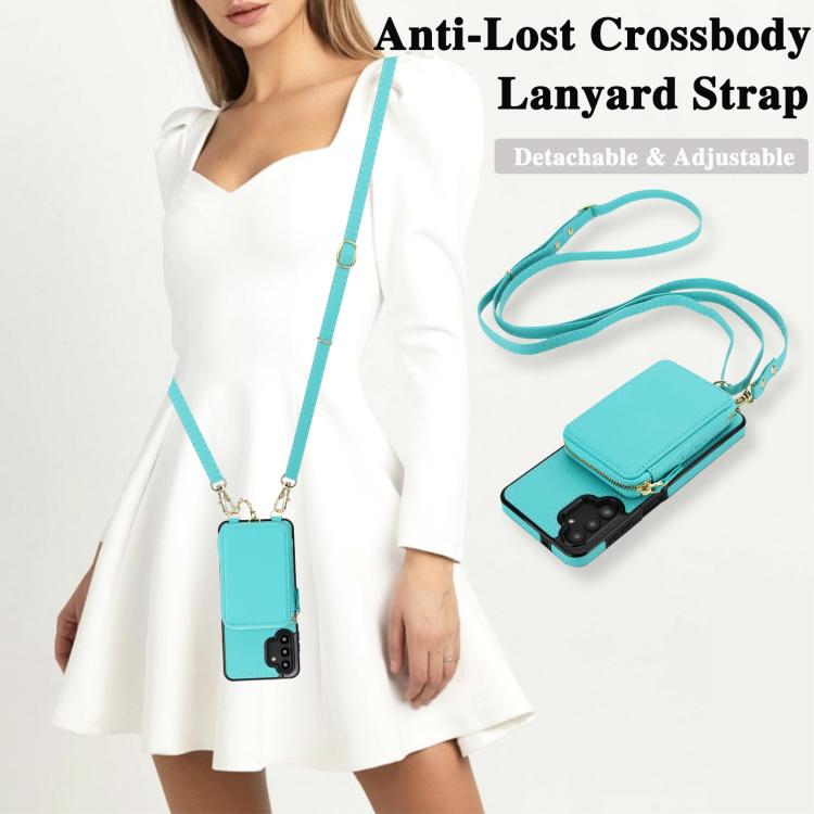 For Samsung Galaxy A13 4G / 5G AwQuer 2 in 1 Crossbody Zipper Wallet Leather Back Phone Case