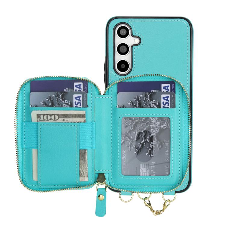 For Samsung Galaxy A54 5G AwQuer 2 in 1 Crossbody Zipper Wallet Leather Back Phone Case