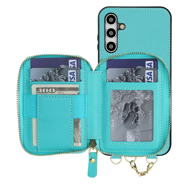 For Samsung Galaxy A15 4G / 5G AwQuer 2 in 1 Crossbody Zipper Wallet Leather Back Phone Case