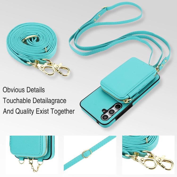 For Samsung Galaxy A35 5G AwQuer 2 in 1 Crossbody Zipper Wallet Leather Back Phone Case