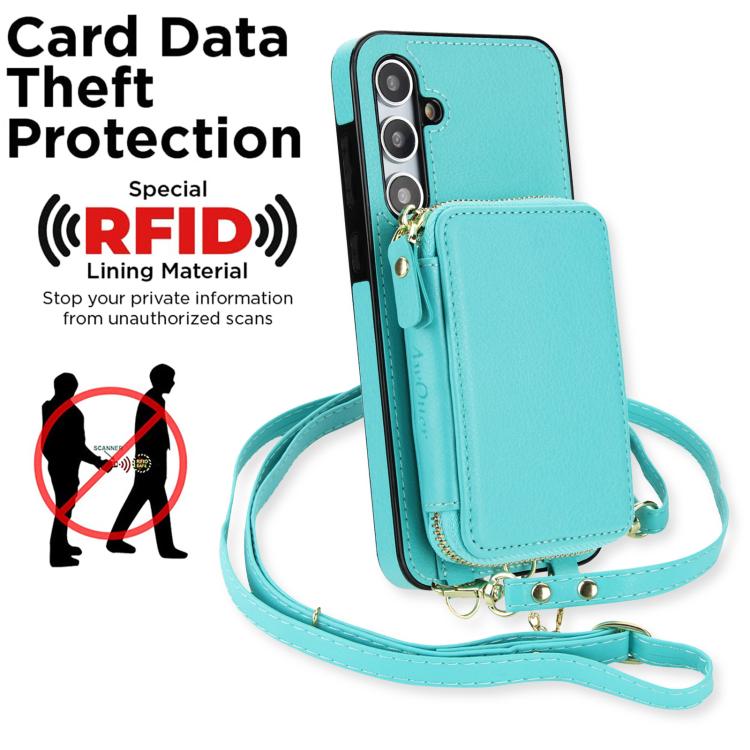 For Samsung Galaxy A35 5G AwQuer 2 in 1 Crossbody Zipper Wallet Leather Back Phone Case