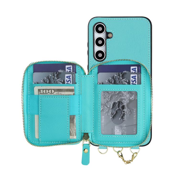 For Samsung Galaxy A55 5G AwQuer 2 in 1 Crossbody Zipper Wallet Leather Back Phone Case
