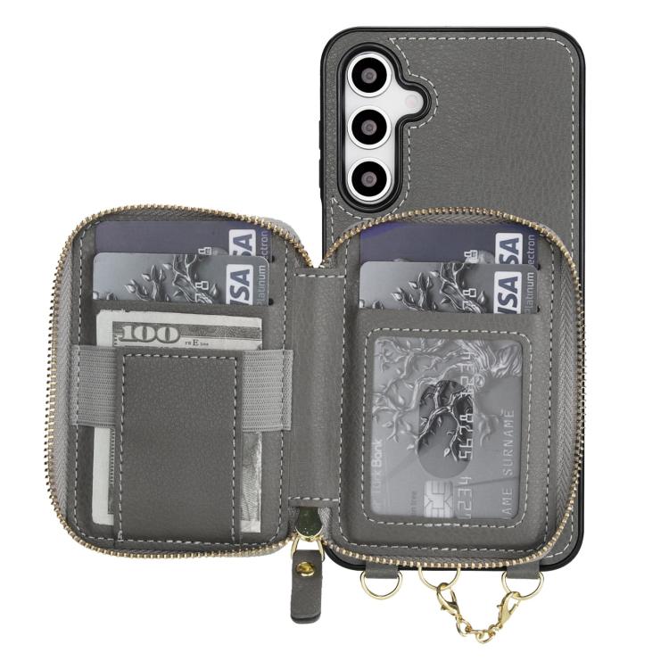 For Samsung Galaxy A16 5G AwQuer 2 in 1 Crossbody Zipper Wallet Leather Back Phone Case